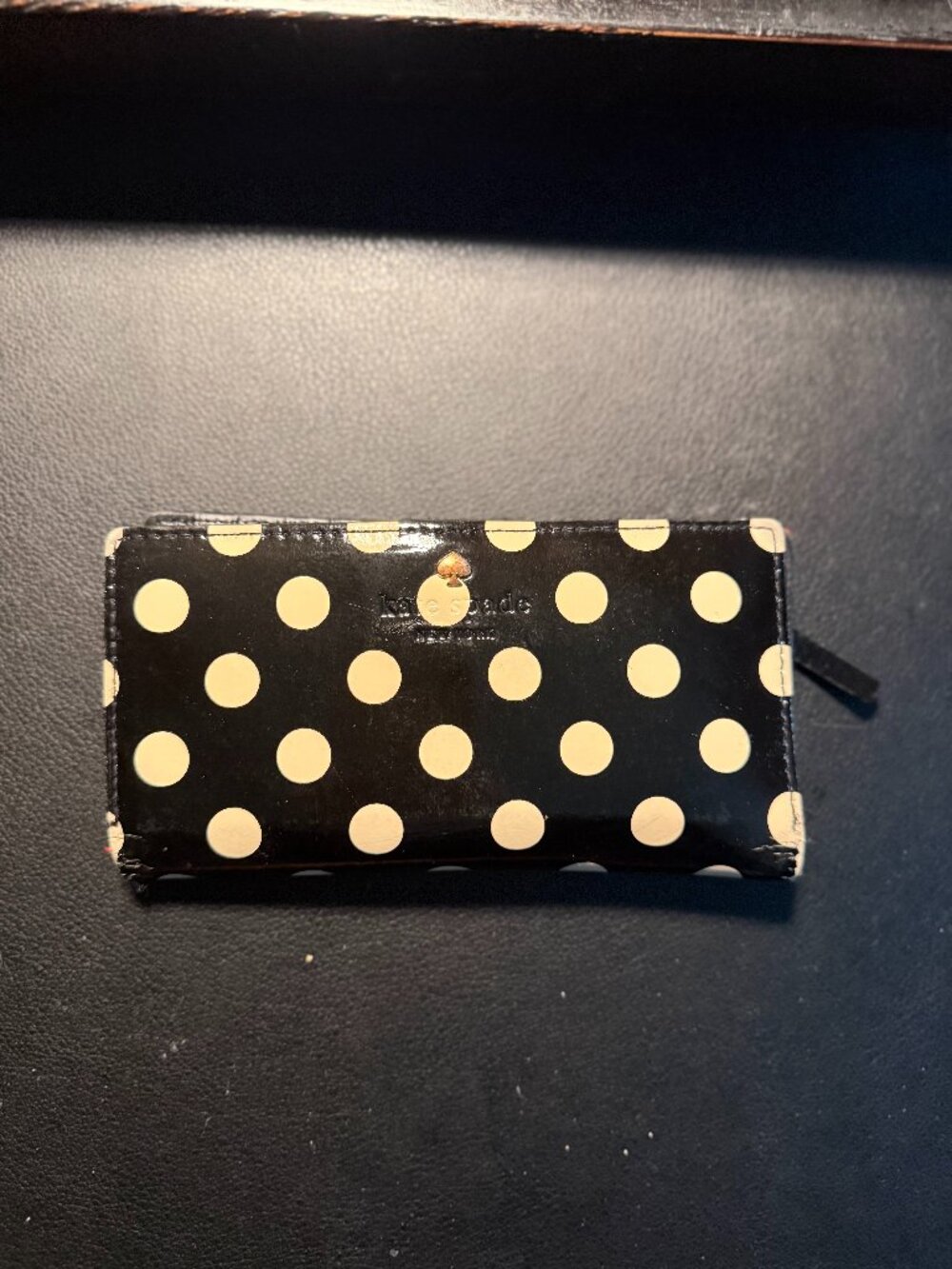 Kate Spade Navy Blue Polka and White Polka Dot Wallet